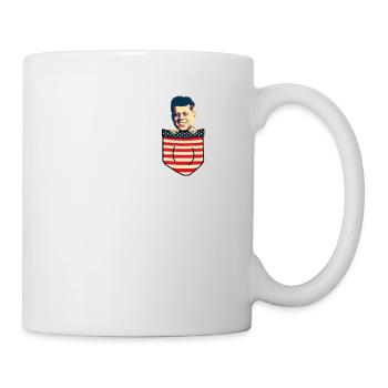 John F Kennedy Brusttasche - Tasse - Weiß - Rechts