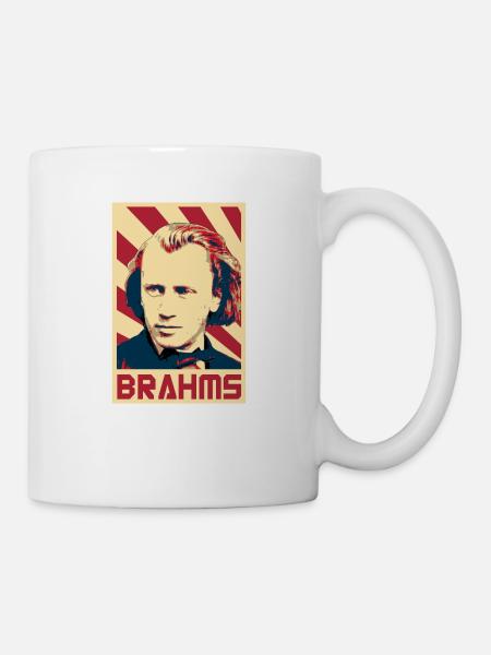 Johannes Brahms Retro Propaganda - Tasse - Weiß
