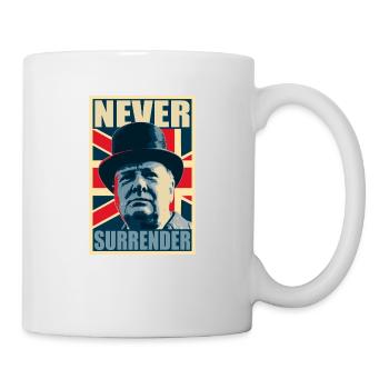 Winston Churchill Never Surrender Affiche de - Mug blanc - blanc - Droite