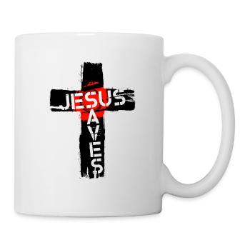 Jesus Saves - Tasse - Weiß - Rechts