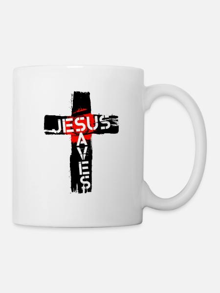 Jesus Saves - Tasse - Weiß