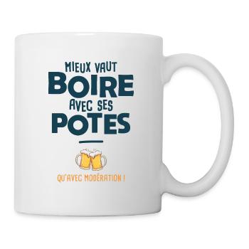 Cadeau humour alcool fête festif bière - Mug blanc - blanc - Droite