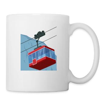 cable car red winter - Mug - white - Right