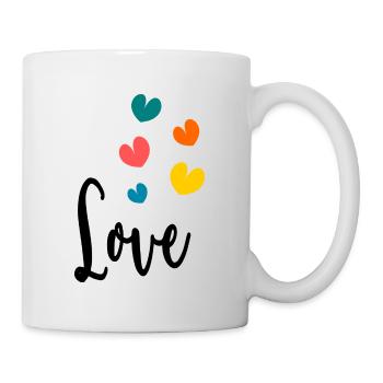 SAINT VALENTIN. JE T'AIME. I LOVE YOU. AMOUR. LOVE - Mug blanc - blanc - Droite
