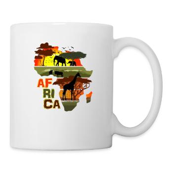 Afrique animale Coucher de soleil - Mug blanc - blanc - Droite