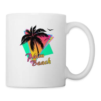 plage de palmiers - Mug blanc - blanc - Droite
