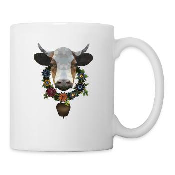 Cow with flower wreath - Mug - white - Right