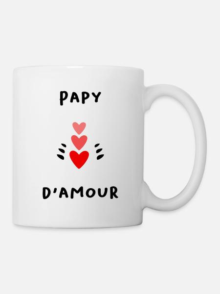 PAPY. PAPY D'AMOUR. PAPA. FÊTE DES PÈRES. - Mug blanc - blanc