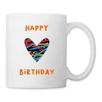 BIRTHDAY. HAPPY BIRTHDAY. HAPPY BIRTHDAY. - Mug - white - Right