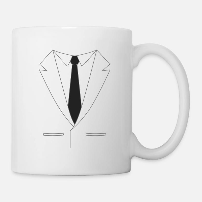 Costume avec cravate - Mug blanc - blanc