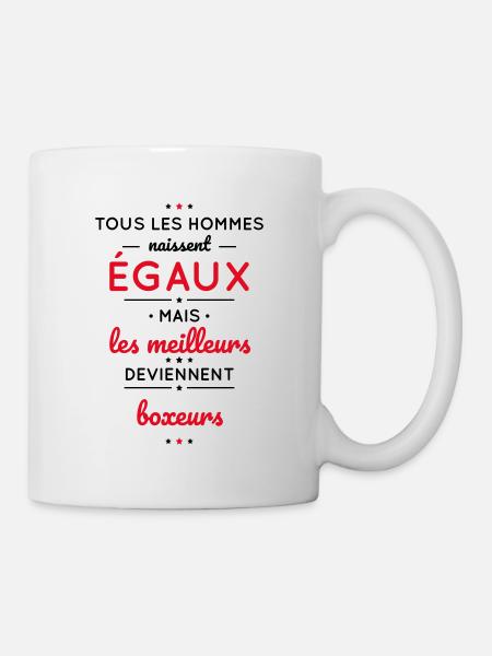 Hommes égaux les meilleurs deviennent boxeurs - Mug blanc - blanc