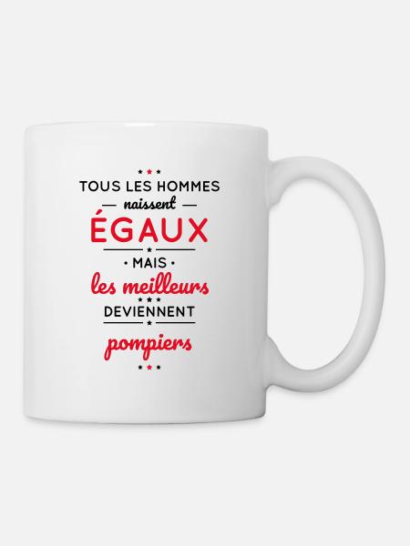 Hommes égaux les meilleurs deviennent pompiers - Mug blanc - blanc