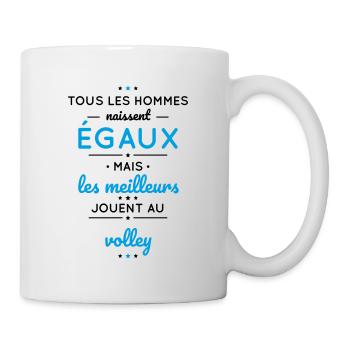 Hommes égaux les meilleurs jouent au volley - Mug blanc - blanc - Droite