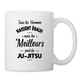 Hommes égaux les meilleurs font du ju-jitsu - Mug blanc - blanc - Droite