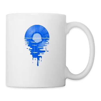 Coole Musik Vinyl Platte Vintage Retro Blue - Tasse - Weiß - Rechts