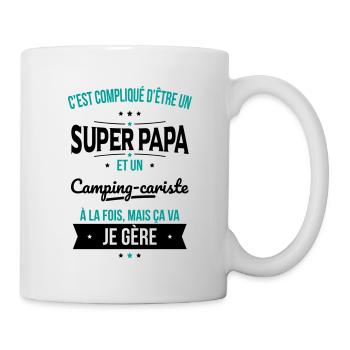 Compliqué être un super papa et un camping-cariste - Mug blanc - blanc - Droite