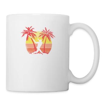 Baseball Homerun Hit Summer Sunset 80s Palm Palm - Tasse - Weiß - Rechts
