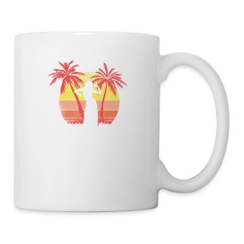 Chica bailosa Sunset Sunset 80s Palm - Mug blanc - blanc - Droite