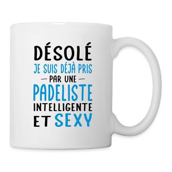 Désolé déjà pris par une padeliste sexy - Mug blanc - blanc - Droite