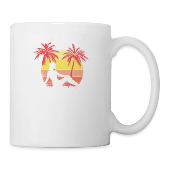 Summer Sunbathing Girl Summer Sunset 80s Palm - Mug - white - Right