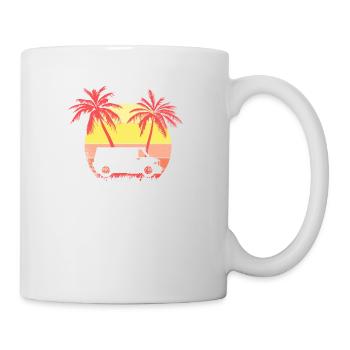 Van Truck Summer Sunset de los años 80 Palm - Mug blanc - blanc - Droite