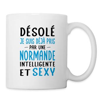 Désolé déjà pris par une Normande sexy - Mug blanc - blanc - Droite