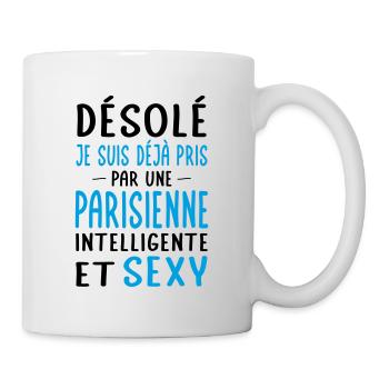 Désolé déjà pris par une Parisienne sexy - Mug blanc - blanc - Droite