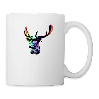 Deer DJ Neon Cool and Funny Music Animal With - Mug - white - Right