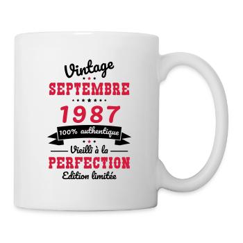 Anniversaire 35 ans - Septembre 1987 Vintage - Mug blanc - blanc - Droite