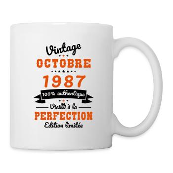 Anniversaire 35 ans - Octobre 1987 Vintage - Mug blanc - blanc - Droite