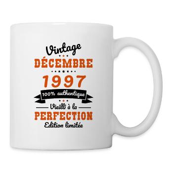 Anniversaire 25 ans - Décembre 1997 Vintage - Mug blanc - blanc - Droite
