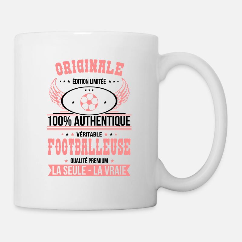 Authentique et véritable footballeuse - Originale - Mug blanc - blanc
