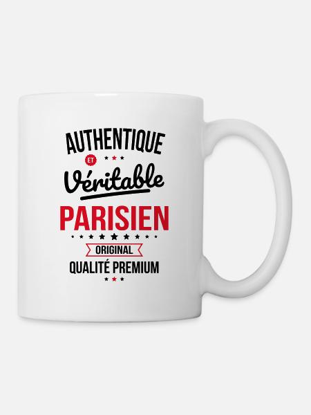 Authentique et véritable Parisien - Original - Mug blanc - blanc