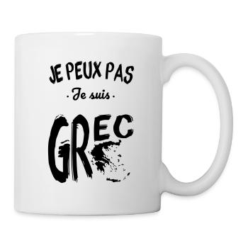 Je peux pas je suis Grec - Mug blanc - blanc - Droite