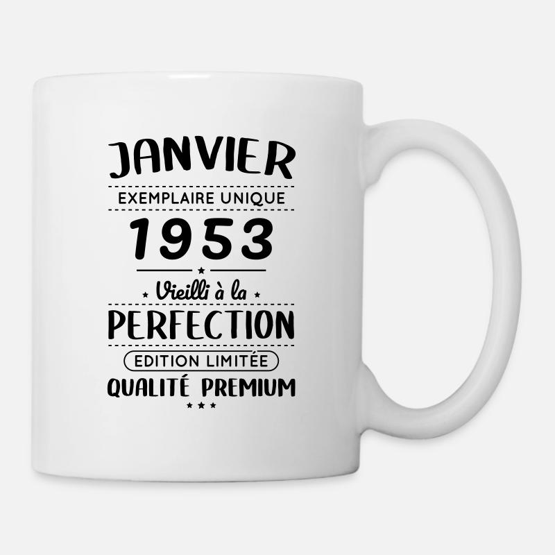 Anniversaire 70 ans - Janvier 1953 Perfection - Mug blanc - blanc