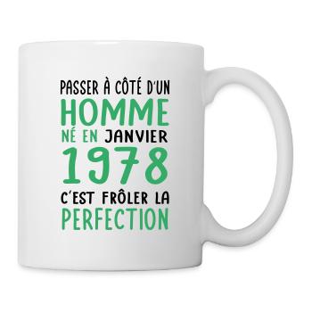 Anniversaire 45 ans - Né en Janvier 1978 - Mug blanc - blanc - Droite