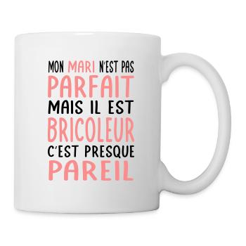 Mein Mann ist nicht perfekt, aber er ist ein Handwerker - Tasse - Weiß - Rechts