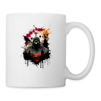 Tshirt design abstrac art logo post apocalyptic4 - Mug blanc - blanc - Droite