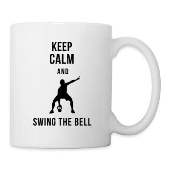 Fitness saying cool - Keep calm and swing the bell - Mug - white - Right