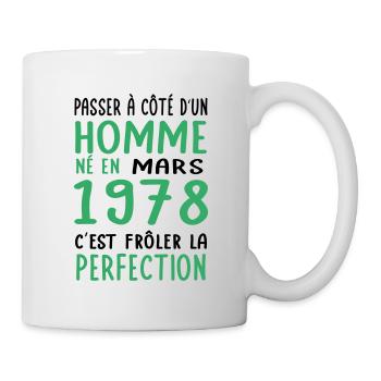 Anniversaire 45 ans - Né en Mars 1978 - Mug blanc - blanc - Droite