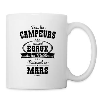 Campeurs égaux meilleurs naissent en Mars - Mug blanc - blanc - Droite