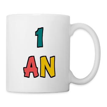 1 AN. 1er ANNIVERSAIRE. ANNIVERSAIRE 1 AN. BEBE - Mug blanc - blanc - Droite