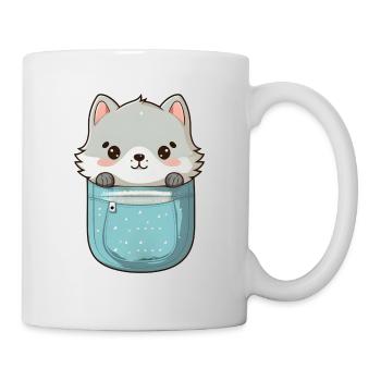 Kawaii Taschen Wolf - Tasse - Weiß - Rechts