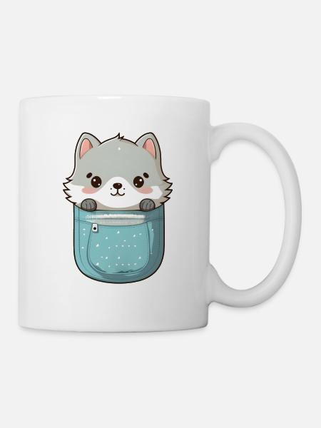 Kawaii Bags Wolf - Mug - white