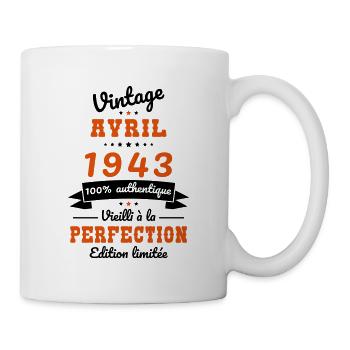 81 Jahre Jubiläum - Jahrgang - April 1943 - Tasse - Weiß - Rechts