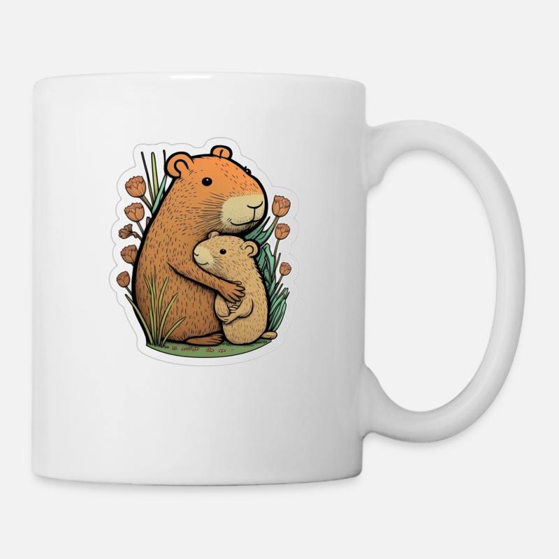 Câlins Capybara - Mug blanc - blanc