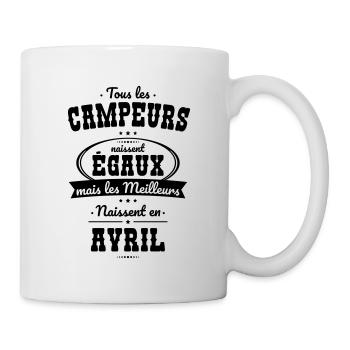 Campeurs égaux meilleurs naissent en Avril - Mug blanc - blanc - Droite