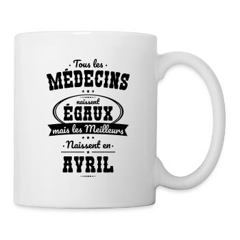 Médecins égaux meilleurs naissent en Avril - Mug blanc - blanc - Droite