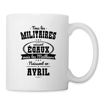 Militaires égaux meilleurs naissent en Avril - Mug blanc - blanc - Droite