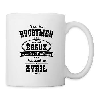 Rugbymen égaux meilleurs naissent en Avril - Mug blanc - blanc - Droite